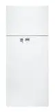 Weißer Kühlschrank von Vaillant mit einem Bedienfeld und Anzeigen für Temperatureinstellungen im oberen Frontbereich. Schlichte, moderne Designästhetik.